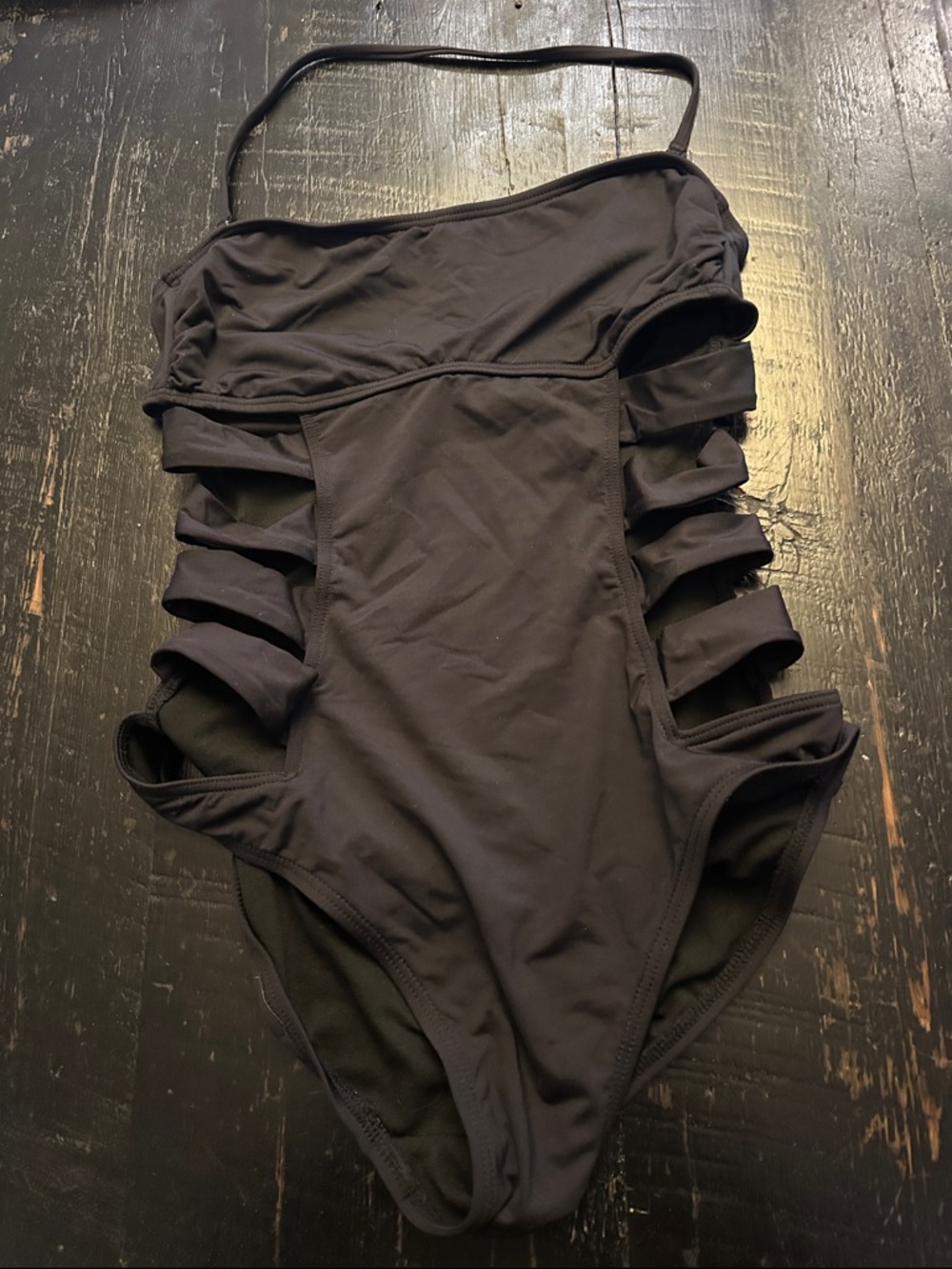 Kenneth Cole Black One-Piece Swimsuit with Side Cutouts
